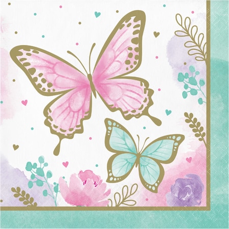 Creative Converting Golden Butterfly Napkins, 6.5", 192PK 354581